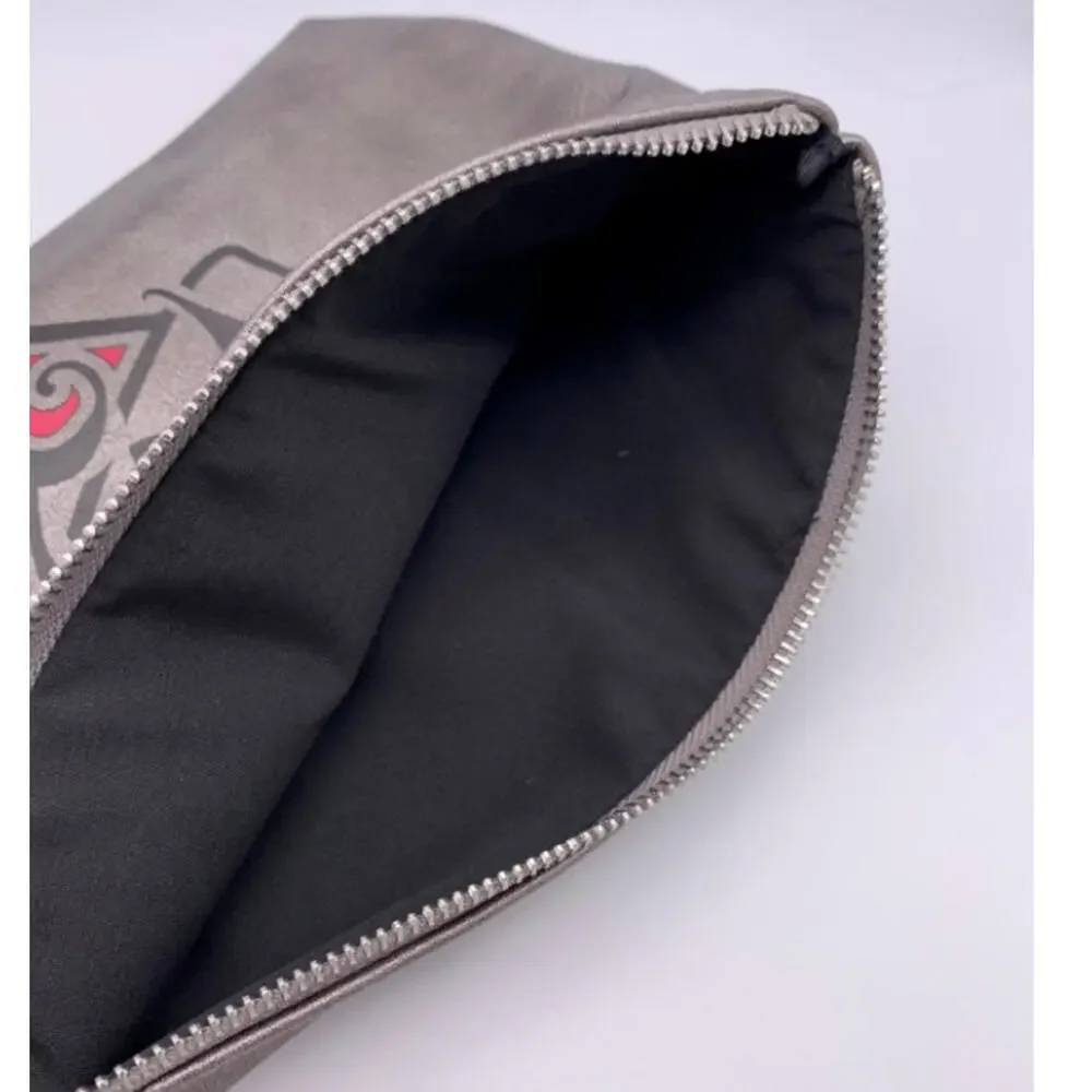 KVD Kat Von D New Vegan Large Pewter/Gray Makeup Bag Pouch Case Charm 12"x8"x1" - Picture 4 of 4